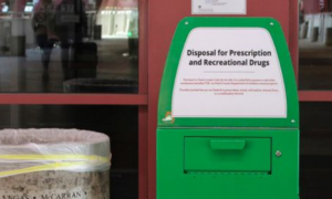 drug disposal bin container level monitoring